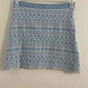 After Market blue and white floral print skirt